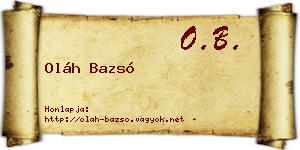 Oláh Bazsó névjegykártya